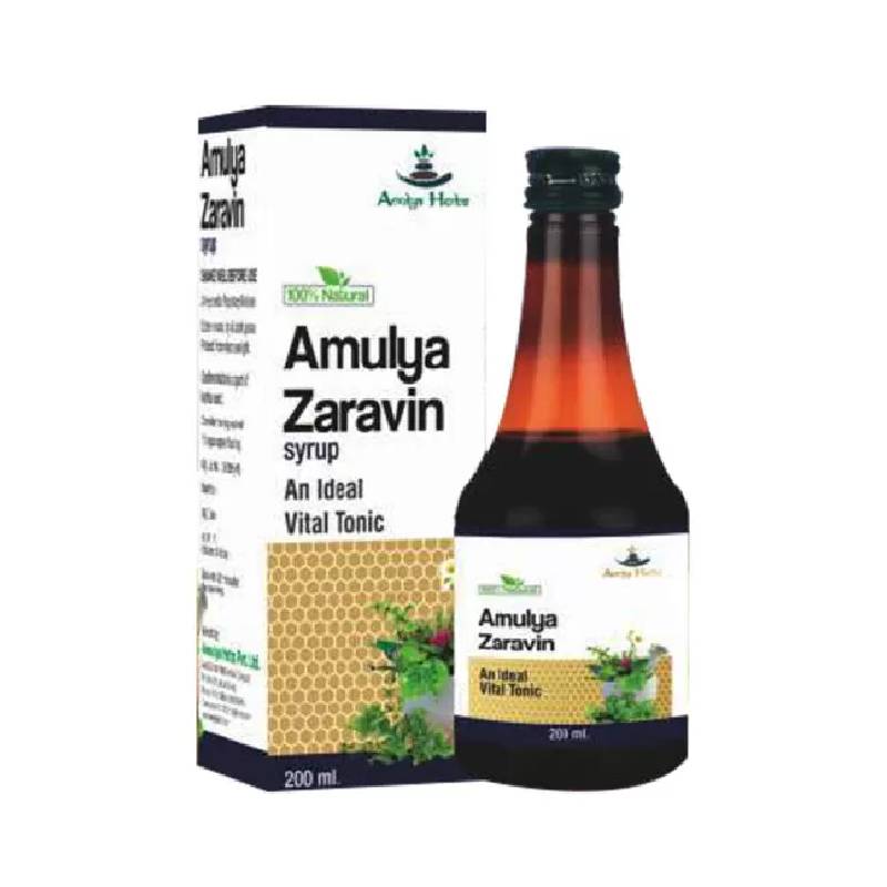 AMULYA ZARAVIN SYRUP An Ideal Vital Tonic
